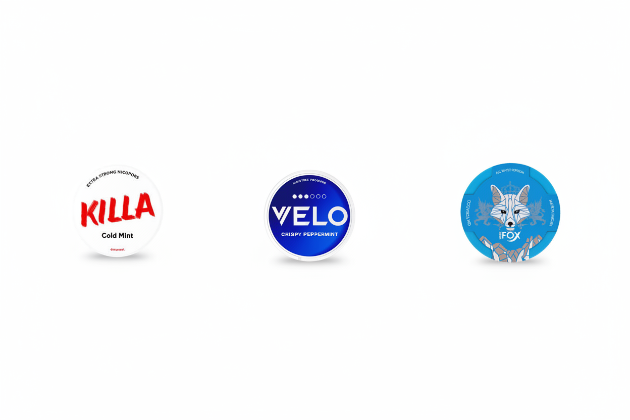 Killa, Velo en White Fox snus uitgezoomed